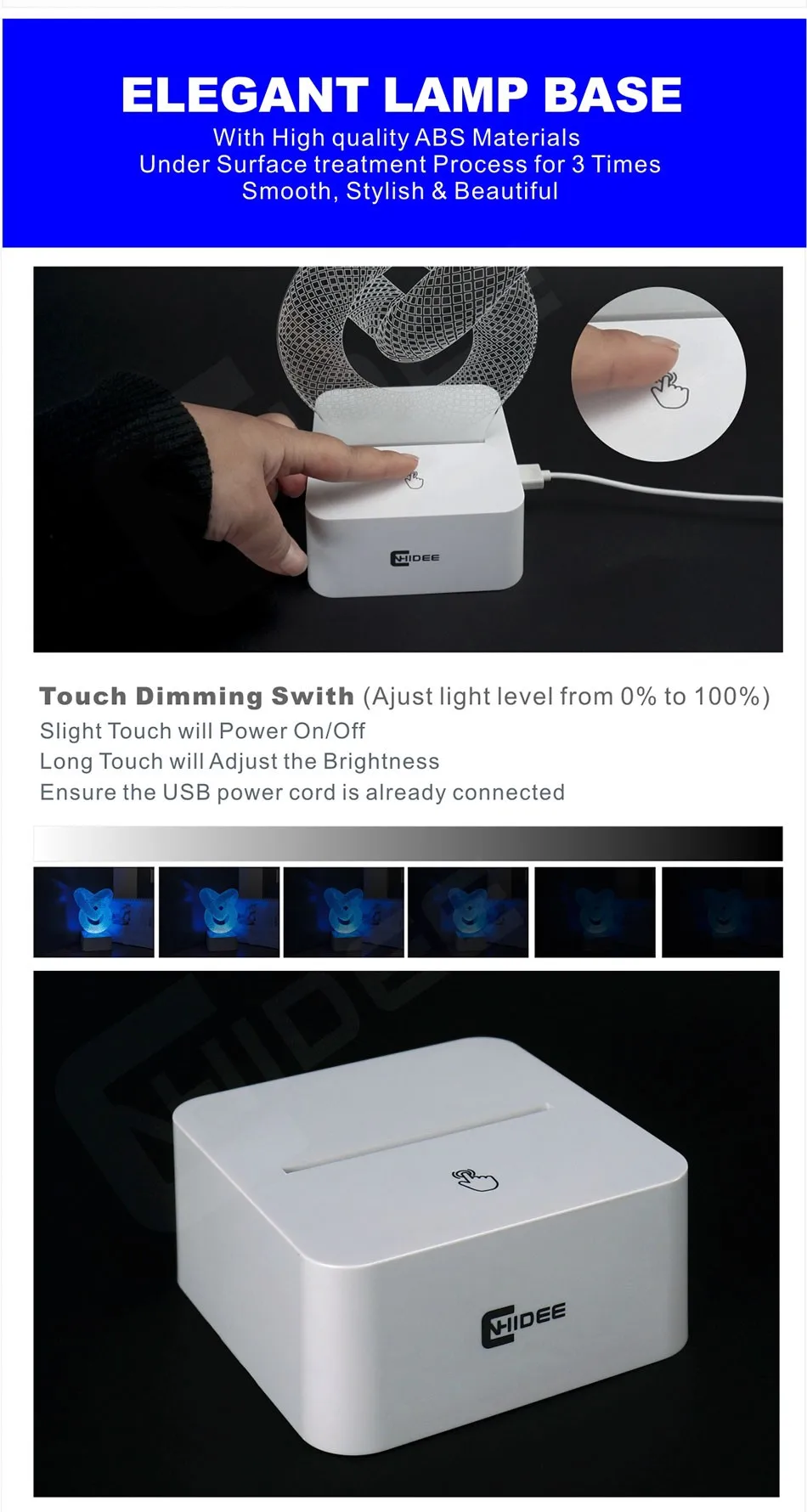 Limited Novelty Warm Chinese Knot Lamp Table Bed Room Abajur Touch Switch Night Light 3d LED Desk Light (7)